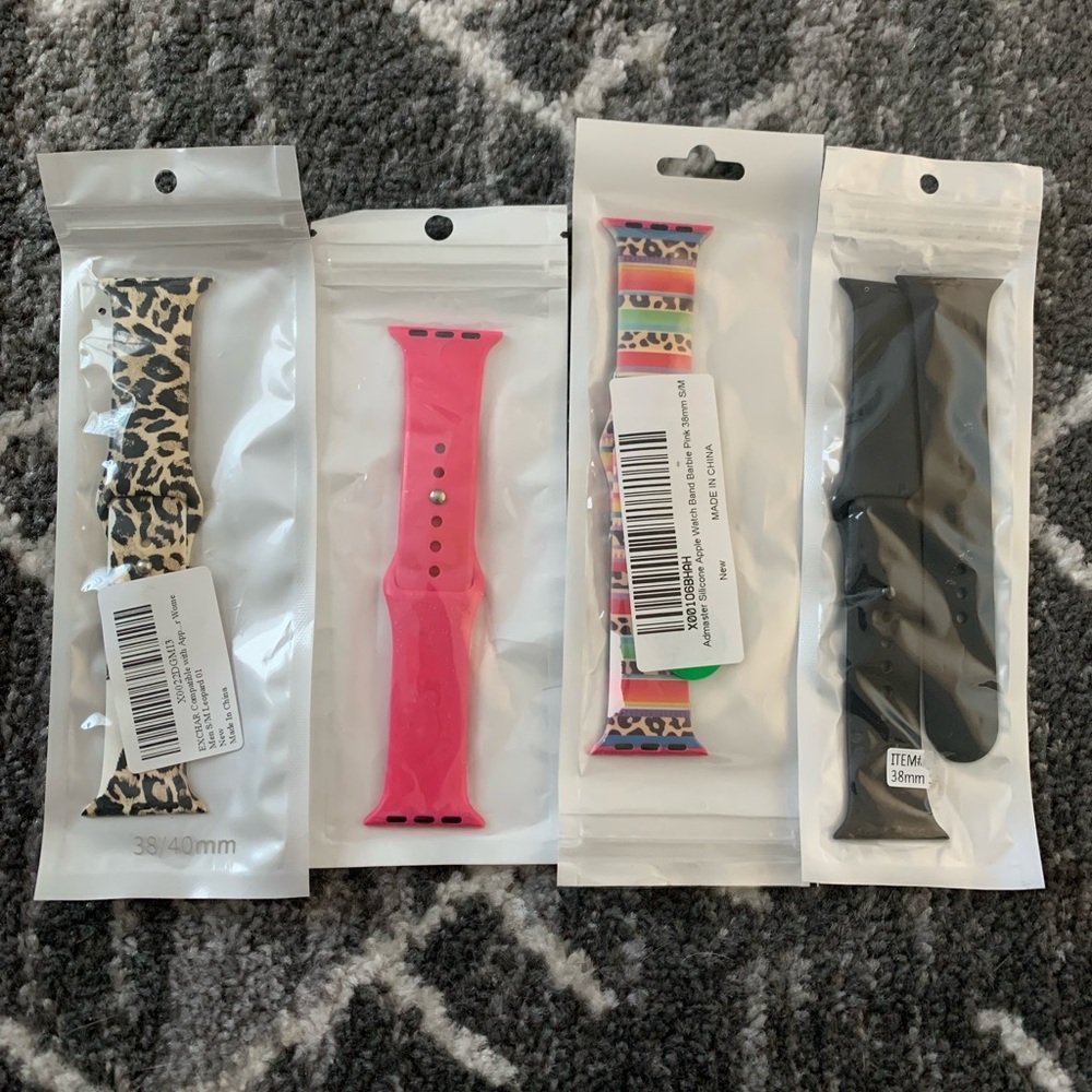 💪🏻 Set of Four Apple Watch Bands 38mm S/M (aftermarket)